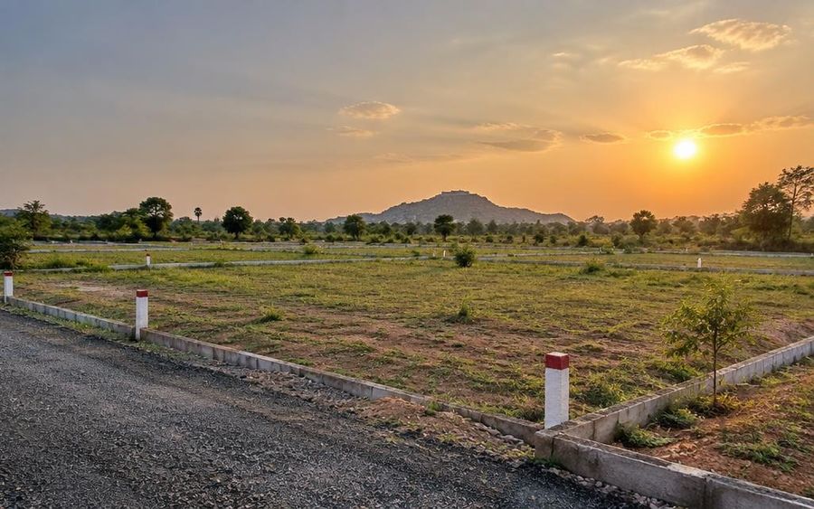 100 sq yd plot representation at Yadagirigutta