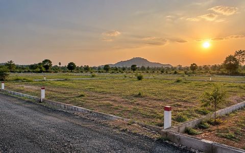 Roads and plotted land at a development